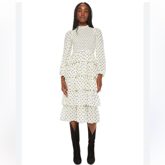 🆕 🔖 Alix of Bohemia ✨ Shelby Cream Dot Smocked Maxi Dress ✨ Size Small ✨ NWT!! - Picture 17 of 17